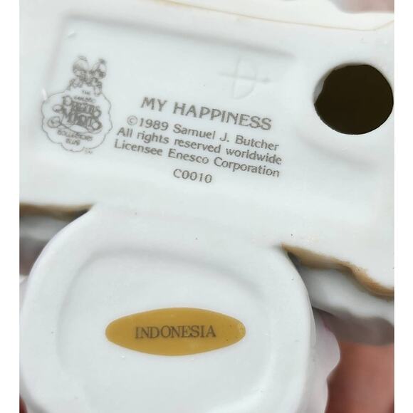 Precious Moments Figurine My Happiness C0010 1990 Symbol Of Membership Box Tags - Picture 3 of 10